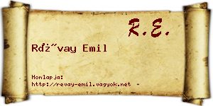 Révay Emil névjegykártya