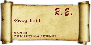 Révay Emil névjegykártya